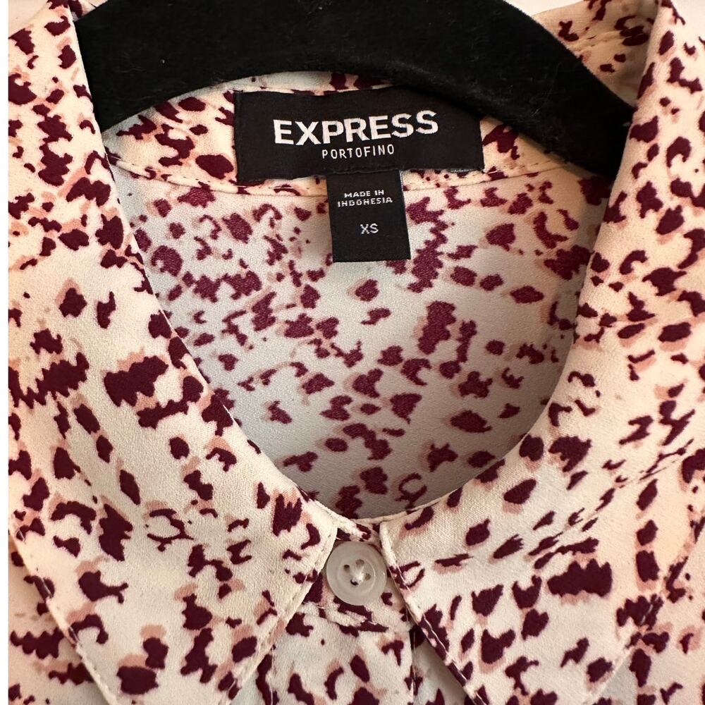 Express Portofino Abstract Print Blouse XS Long Sleeve ✨